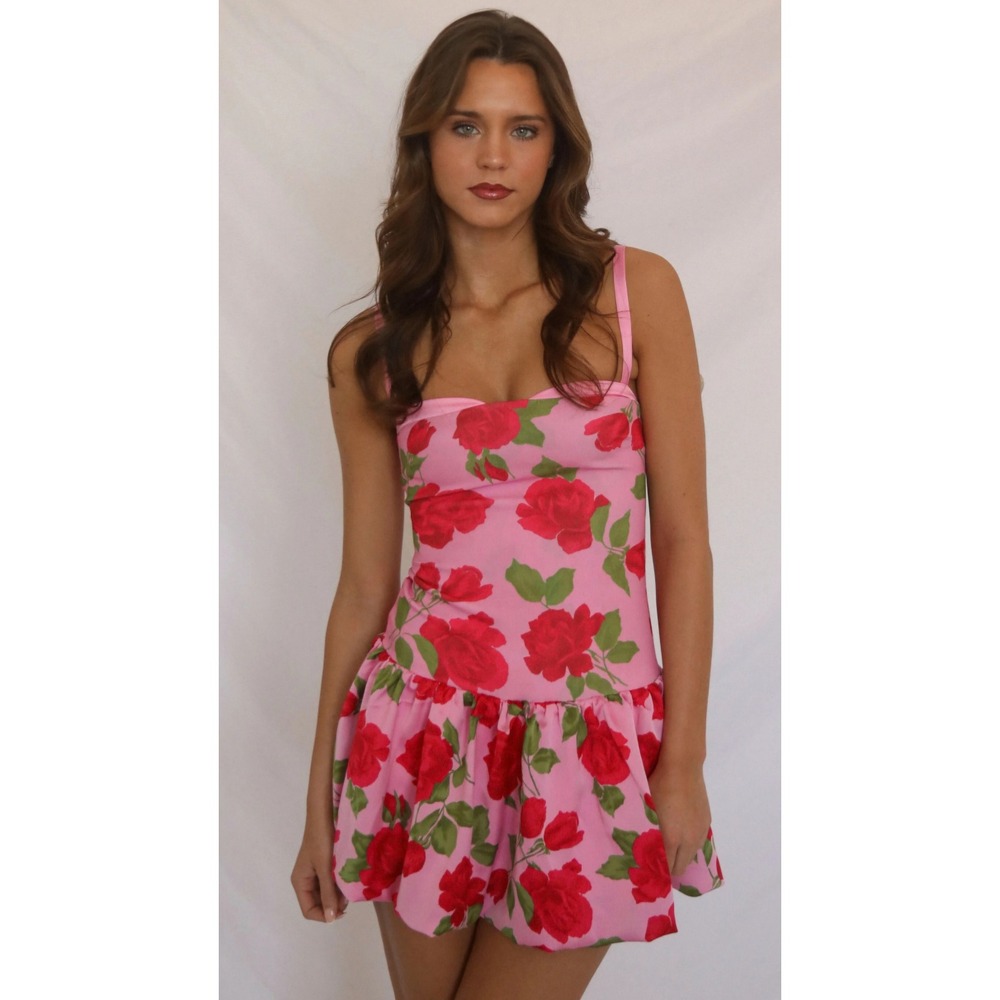 Show Me Your Mumu Tiffany Skort Dress Pink Rose Floral Mini Dress Small - Picture 8 of 10